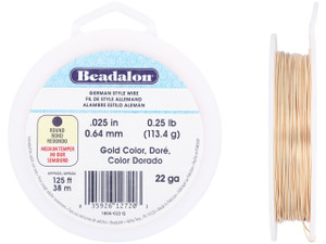 German-Style Craft Wire, Round 22 Gauge / 0.25 in., 38.1 Meter Spool, Gold Color German-Style Craft Wire, Round 22 Gauge / 0.25 in., 38.1 Meter Spool, Gold Color