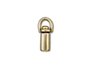 JBB 2mm Antique Brass Tube Swivel Crimp End Cap JBB 2mm Antique Brass Tube Swivel Crimp End Cap