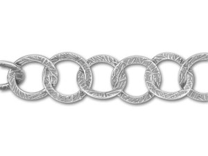 JBB Antique Silver-Plated Pewter Textured Round Link Chain by the Foot JBB Antique Silver-Plated Pewter Textured Round Link Chain by the Foot