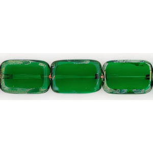 Polished Rectangles 12 x 8mm : Green Emerald - Picasso (24pcs) Polished Rectangles 12 x 8mm : Green Emerald - Picasso (24pcs)