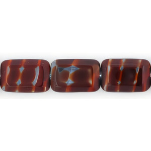 Limited Edition - Polished Rectangles 12 x 8mm : Red w/Black Swirl (24pcs) Limited Edition - Polished Rectangles 12 x 8mm : Red w/Black Swirl (24pcs)