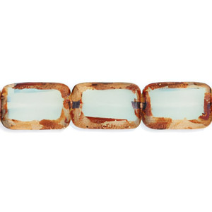 Limited Edition - Polished Rectangles 12 x 8mm : Seafoam - Picasso (24pcs) Limited Edition - Polished Rectangles 12 x 8mm : Seafoam - Picasso (24pcs)
