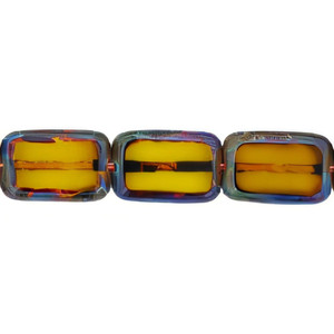 Limited Edition - Polished Rectangles 12 x 8mm : Fire Opal - Picasso (24pcs) Limited Edition - Polished Rectangles 12 x 8mm : Fire Opal - Picasso (24pcs)