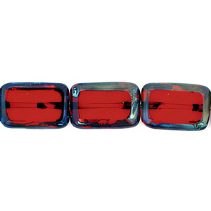 Limited Edition - Polished Rectangles 12 x 8mm : Siam Ruby - Picasso (24pcs) Limited Edition - Polished Rectangles 12 x 8mm : Siam Ruby - Picasso (24pcs)