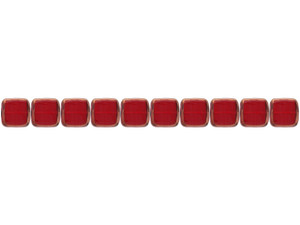 Stained Glass Squares 14 x 13mm: Siam Ruby (10 Pieces) Stained Glass Squares 14 x 13mm: Siam Ruby (10 Pieces)