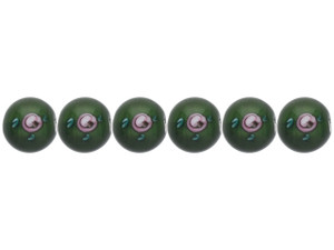 Czech Glass Round Limited Edition Beads with Flower 10mm: Green Emerald (6 Pieces) Czech Glass Round Limited Edition Beads with Flower 10mm: Green Emerald (6 Pieces)