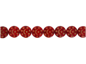Limited Edition Vintage Czech Glass Red Coin Beads with Gold Moon and Star Engraving Limited Edition Vintage Czech Glass Red Coin Beads with Gold Moon and Star Engraving