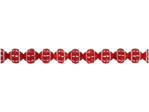 Limited Edition Vintage Czech Glass Red Pressed Beads with White Engraved Pattern – Strand Limited Edition Vintage Czech Glass Red Pressed Beads with White Engraved Pattern – Strand