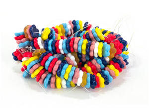Czech Glass Large Colorful Flower Bead Caps (25pc Strand) Czech Glass Large Colorful Flower Bead Caps (25pc Strand)