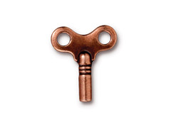 TierraCast Winding Key Charm Antiqued Copper