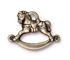 TierraCast Rocking Horse Charm Brass Oxide, 16x22mm