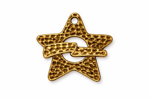 TierraCast Hammertone Star Toggle Antiqued Gold