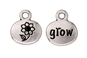 TierraCast Grow Glue-In Charm Antiqued Silver, 11 X 13mm