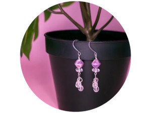 The Bead Llama: Purple Dangle Earrings The Bead Llama: Purple Dangle Earrings