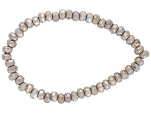 Czech Glass Gem Cut Microspacer (3x2mm) Silver Opaque , 1 Strand Czech Glass Gem Cut Microspacer (3x2mm) Silver Opaque , 1 Strand