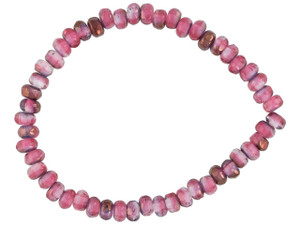 Czech Glass Gem Cut Microspacer (3x2mm) Fuchsia and Crystal Transparent with Bronze Half Coat Finish , 1 Strand Czech Glass Gem Cut Microspacer (3x2mm) Fuchsia and Crystal Transparent with Bronze Half Coat Finish , 1 Strand