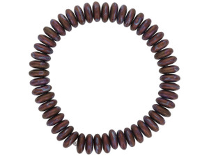 Czech Glass Disc Spacer (6mm) Purple, Blue, Dark Bronze Metallic Satin Finish , 1 Strand