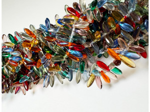 Limited Edition Czech Glass 10 x 2mm Christmas Lights Multi-Color Bead Strand Limited Edition Czech Glass 10 x 2mm Christmas Lights Multi-Color Bead Strand