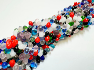 Limited Edition Czech Glass 7 x 5mm Multi-Color Top-Drilled Teardrop Beads Limited Edition Czech Glass 7 x 5mm Multi-Color Top-Drilled Teardrop Beads
