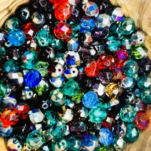 Limited Edition Designer Czech Glass Bead Blend - 8mm Fire-Polish Sparkle Blend (1 Pack)