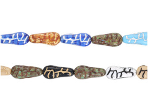 Artbeads Designer Czech Glass Bead Strand - Multi Colored Vintage Czech Shape 20 x 8.9mm (15pc) Artbeads Designer Czech Glass Bead Strand - Multi Colored Vintage Czech Shape 20 x 8.9mm (15pc)