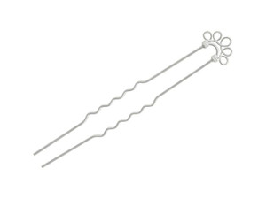 White Plated Hair Pin, 5 Loop (dozen) White Plated Hair Pin, 5 Loop (dozen)