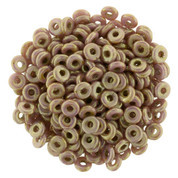 Czech Ring Bead 4 x 1mm Tube 2.5" : Luster - Opaque Rose/Gold Topaz