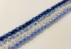 Arctic Azure – Czech Glass Bead 4-Strand Set