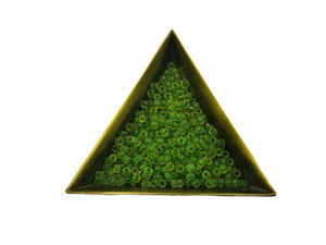 TOHO Bead Round Size 8/0 Inside-Color Frosted Jonquil/Emerald-Lined - 2.5 Inch Tube