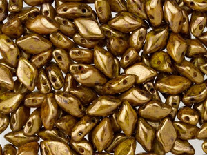 Matubo GemDuo 8 x 5mm Opaque Yellow Bronze Picasso Czech Glass 2-Hole Bead 2.5-Inch Tube Matubo GemDuo 8 x 5mm Opaque Yellow Bronze Picasso Czech Glass 2-Hole Bead 2.5-Inch Tube