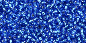 TOHO Bead Round Size 11/0 Silver-Lined Dk Aqua - 2.5 Inch Tube