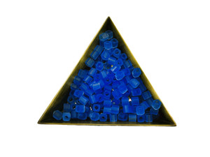 TOHO Bead Cube 4mm Transparent-Frosted Lt Sapphire - 5.5 Inch Tube