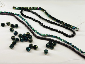 Vintage Czech Glass Bead Strand Assortment Packs Metallics