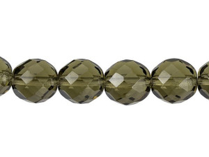 Czech Glass 12mm Black Diamond Fire-Polish Bead Strand by Starman Czech Glass 12mm Black Diamond Fire-Polish Bead Strand by Starman
