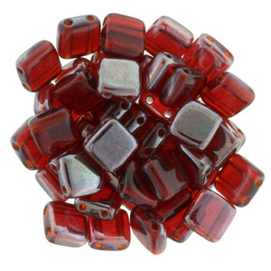 CzechMates Tile Bead 6mm : Siam Ruby - Celsian (50pcs) CzechMates Tile Bead 6mm : Siam Ruby - Celsian (50pcs)