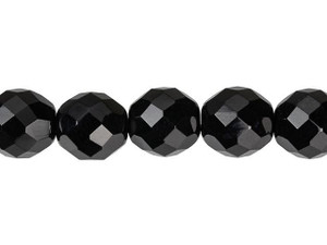 Czech Glass 12mm Jet Fire-Polish Bead Strand by Starman Czech Glass 12mm Jet Fire-Polish Bead Strand by Starman