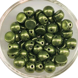 CzechMates Cabochon 7mm Tube 2.5" : ColorTrends: Sueded Gold Fern