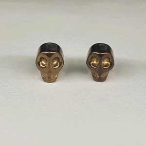 Electroplated Hematine Bronze Gemstone Skull Bead - min qty 2