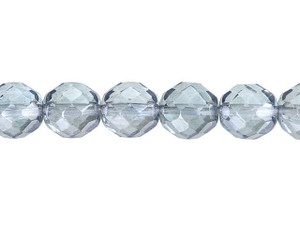 Czech Glass 12mm Luster - Transparent Blue Fire-Polish Bead Strand by Starman Czech Glass 12mm Luster - Transparent Blue Fire-Polish Bead Strand by Starman