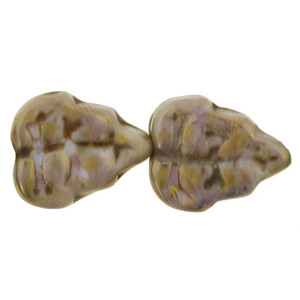Leaves 10 x 8mm Vertical Hole : Luster - Opaque Gold/Smoky Topaz (25pcs) Leaves 10 x 8mm Vertical Hole : Luster - Opaque Gold/Smoky Topaz (25pcs)