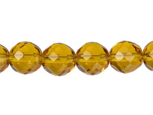Czech Glass 12mm Med Topaz Fire-Polish Bead Strand by Starman Czech Glass 12mm Med Topaz Fire-Polish Bead Strand by Starman