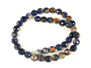 Orange Sodalite Gemstone Bead, Faceted Round, 10mm (strand)