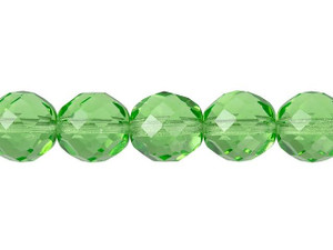Czech Glass 12mm Peridot Fire-Polish Bead Strand by Starman Czech Glass 12mm Peridot Fire-Polish Bead Strand by Starman