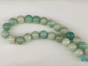 Amazonite Gemstone Beads, 8mm Round with Large Hole (strand)