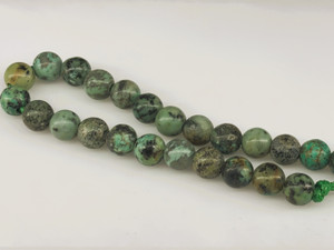 Matte African Turquoise Gemstone Beads, 8mm Round with Large Hole (strand)