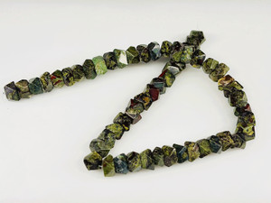 Dragon Blood Jasper Gemstone Beads, Faceted Nugget (strand)