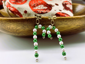 Prestige Green & White Candy Cane Earring Kit