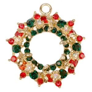 45mm Home For The Holidays Wreath Pendant in Gold 45mm Home For The Holidays Wreath Pendant in Gold