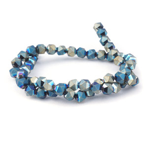 8mm Metallic Green Matte Star Cut Glass Beads 8mm Metallic Green Matte Star Cut Glass Beads