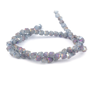 6mm Rainbow Silver Matte Star Cut Glass Beads 6mm Rainbow Silver Matte Star Cut Glass Beads